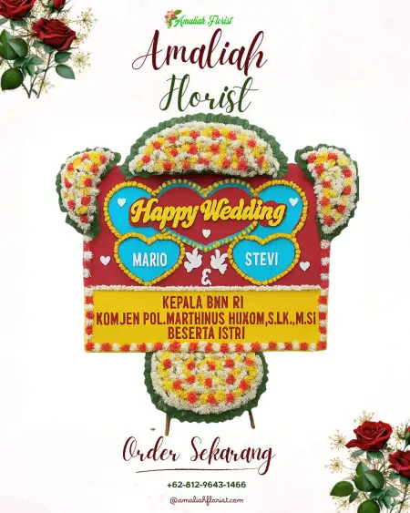 Papan Bunga Pernikahan Menayu